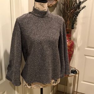 Zara boucle grey bell sleeve 3/4 length. Size XS